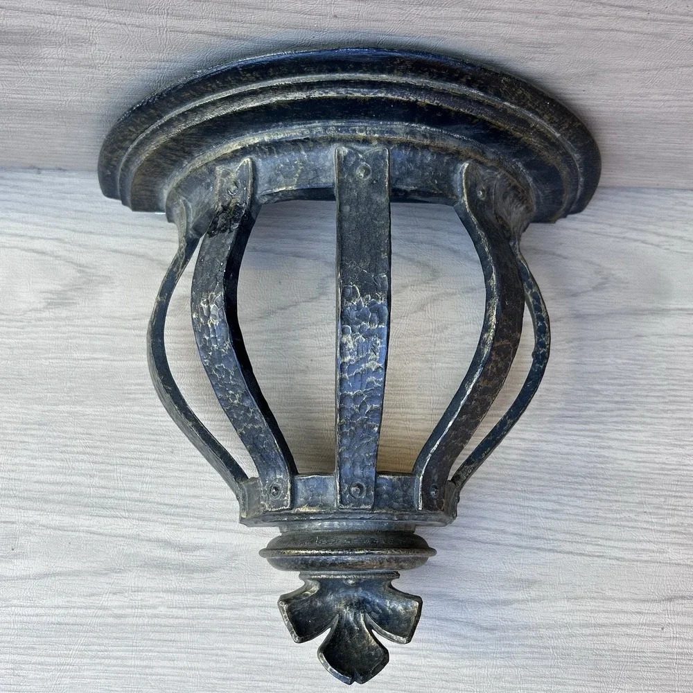 1968 DART 3505 HOMCO Black GOTHIC Hammer/Wrought IRON Look WALL SHELF 12